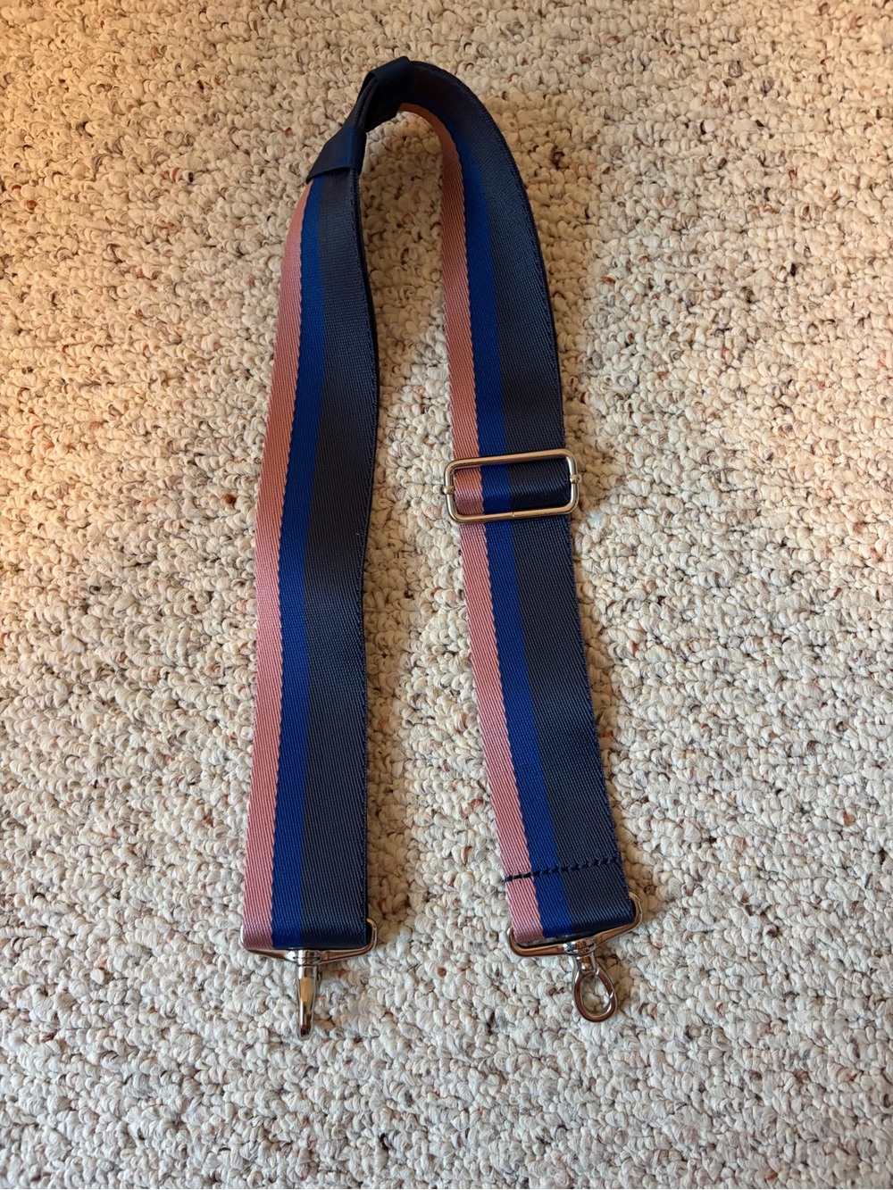 ShortyLOVE Navy and Dusty Rose Striped Crossbody strap
